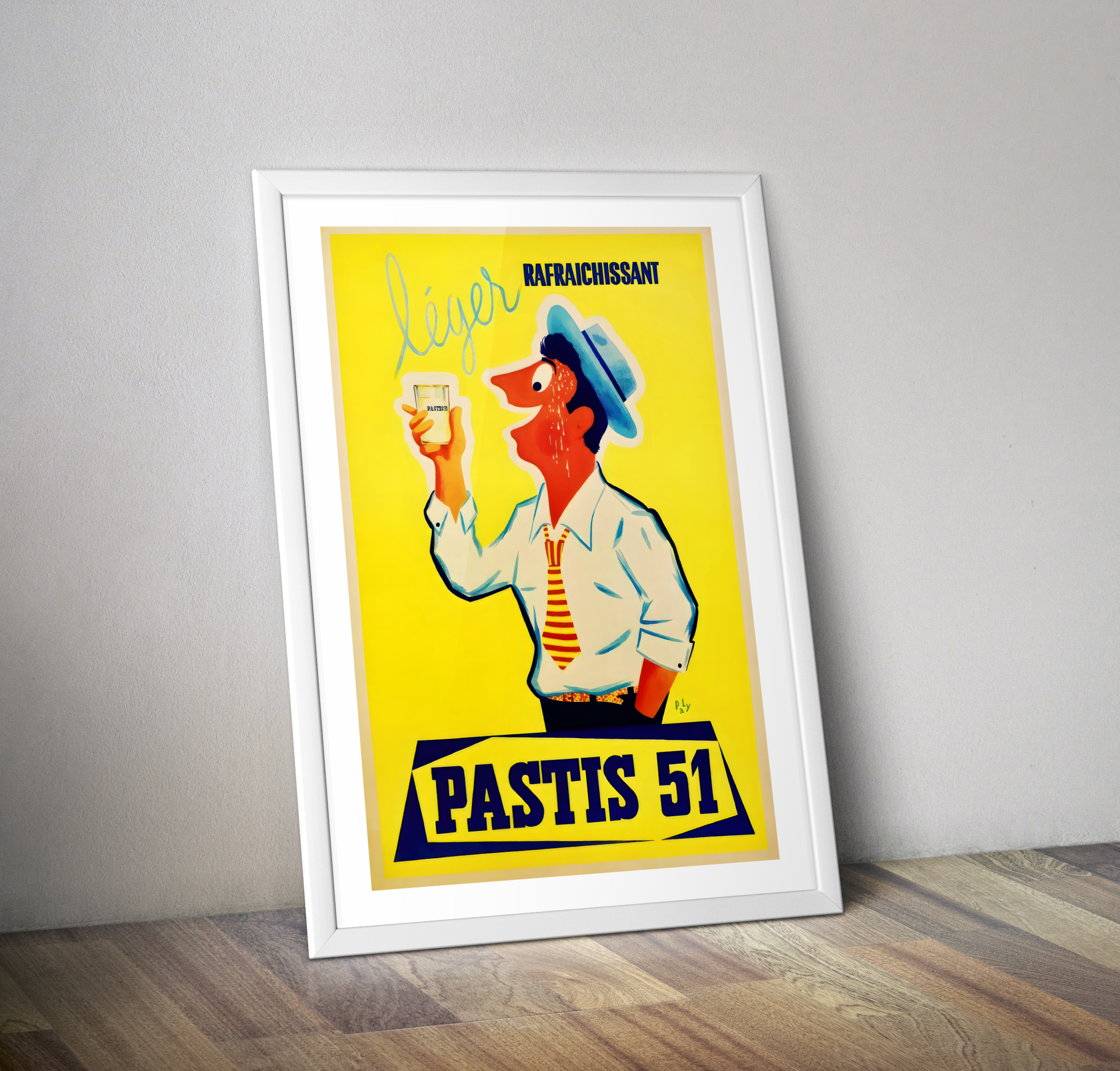 Affiche vintage PASTIS 51 apéritif léger - Poster publicité vintage