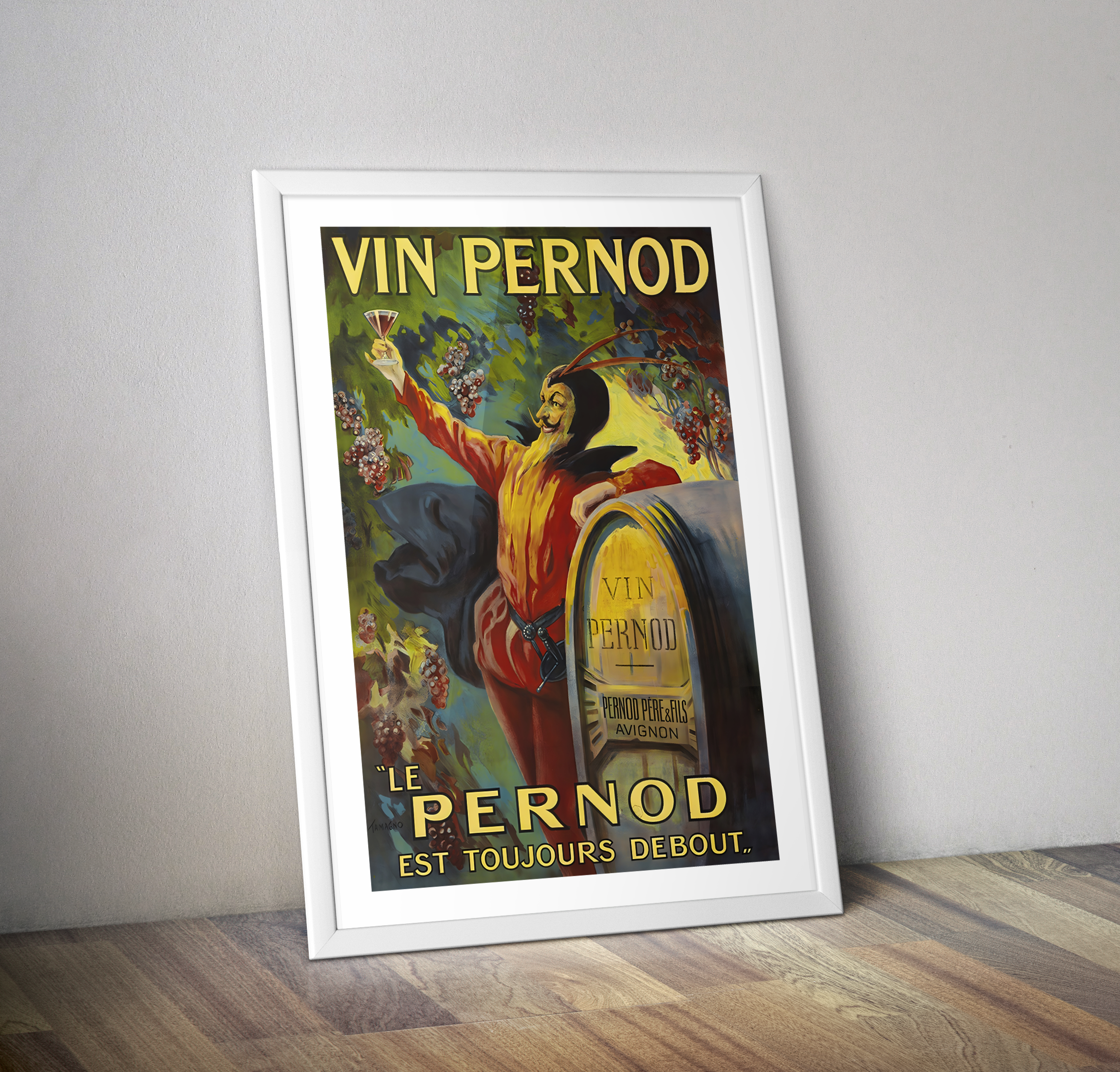 Affiche vintage Vin PERNOD Avignon - Poster vintage alcool apéritif