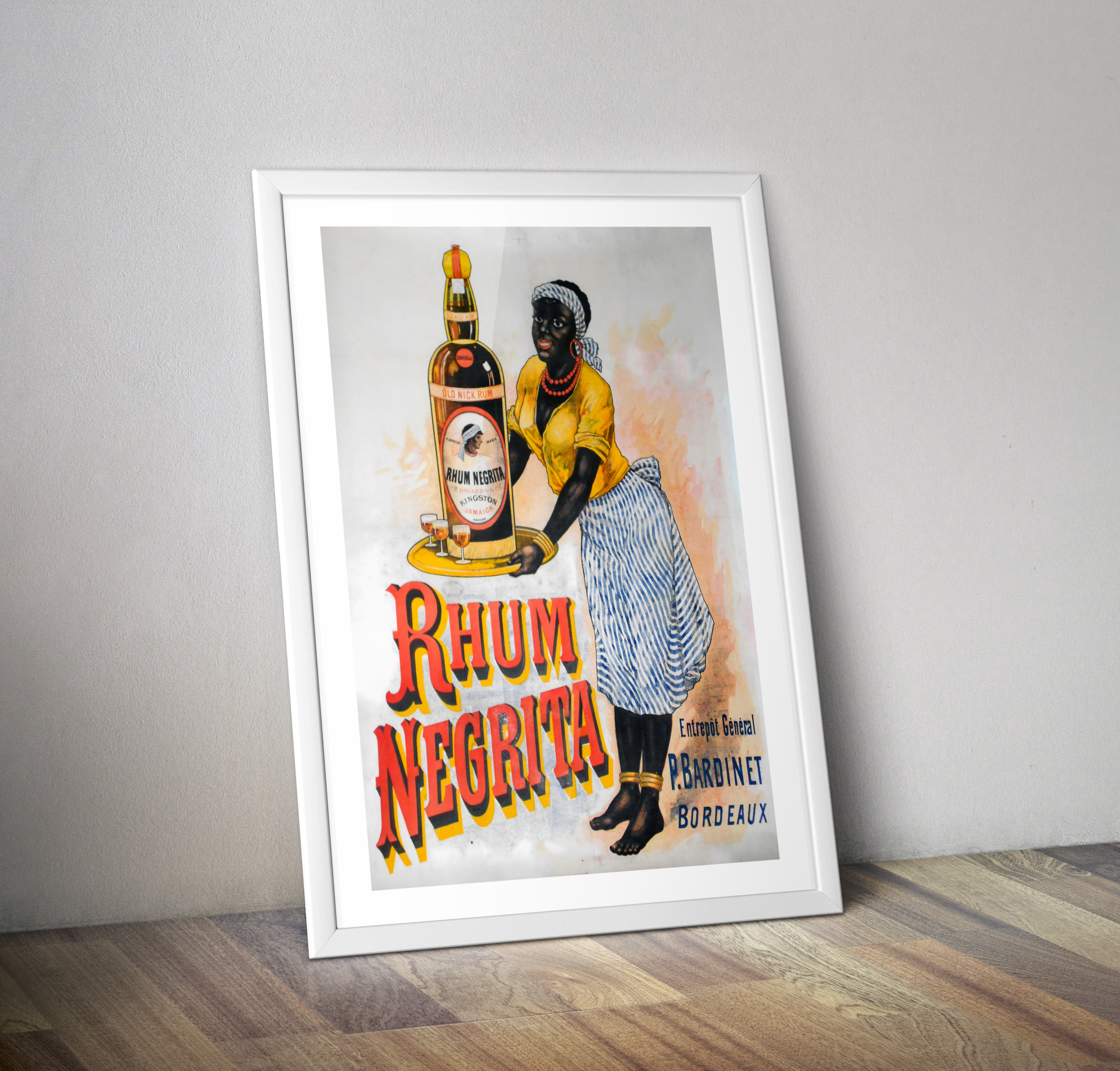 Affiche vintage rhum NEGRITA P.Bardinet Bordeaux - Poster vintage