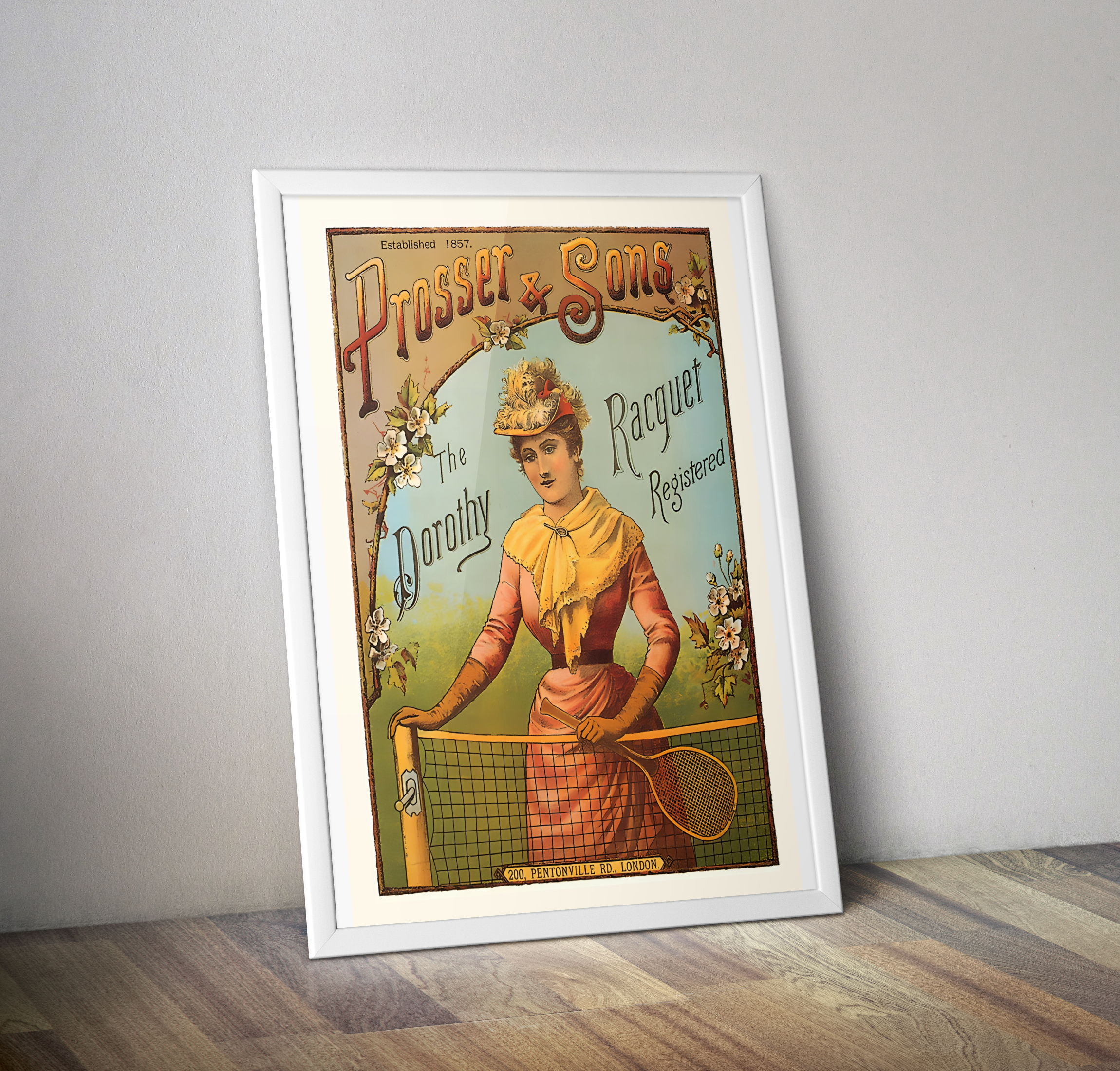 Affiche vintage Prosser et Sons Dorothy Racquet - Poster vintage sport