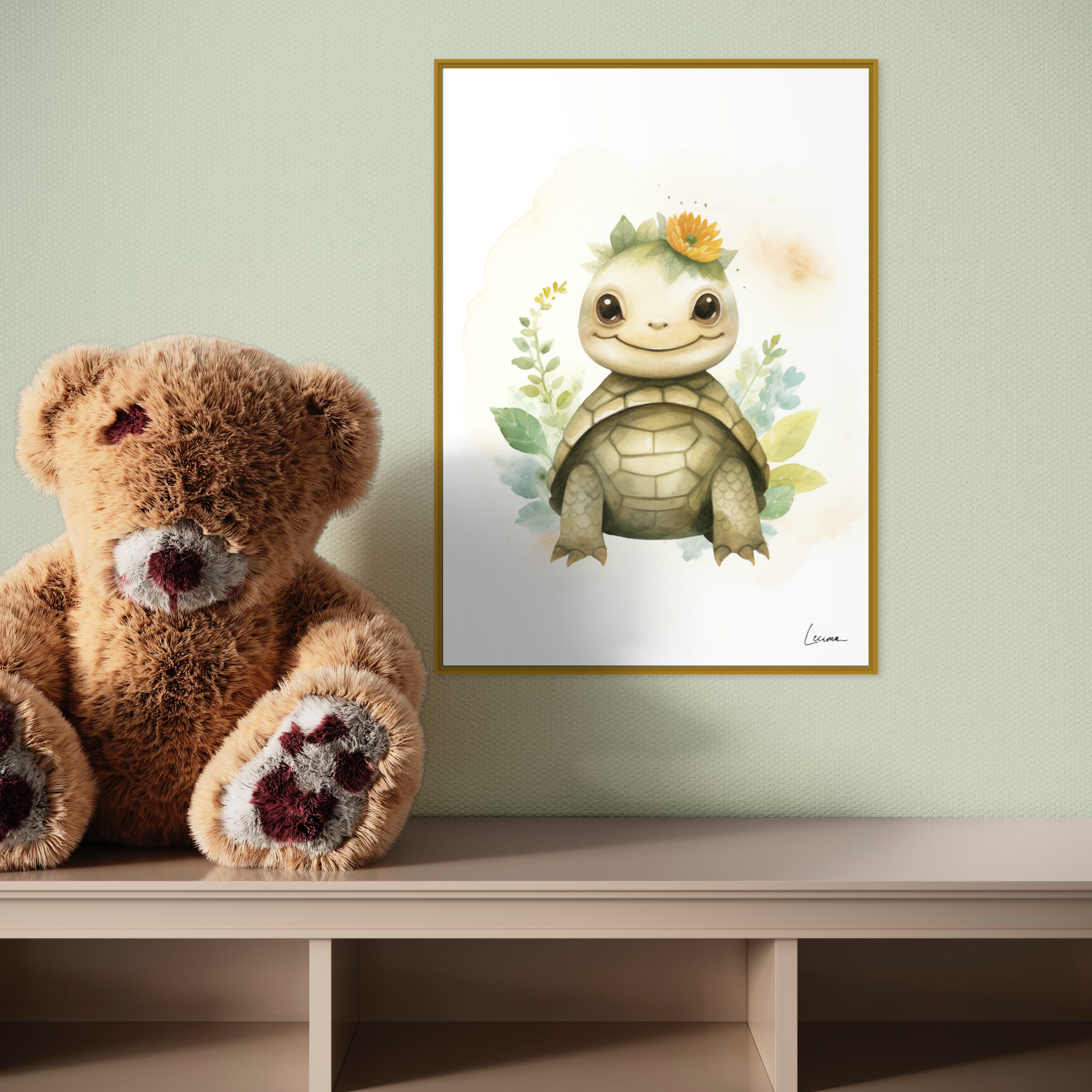 Affiche tortue décoration chambre enfant