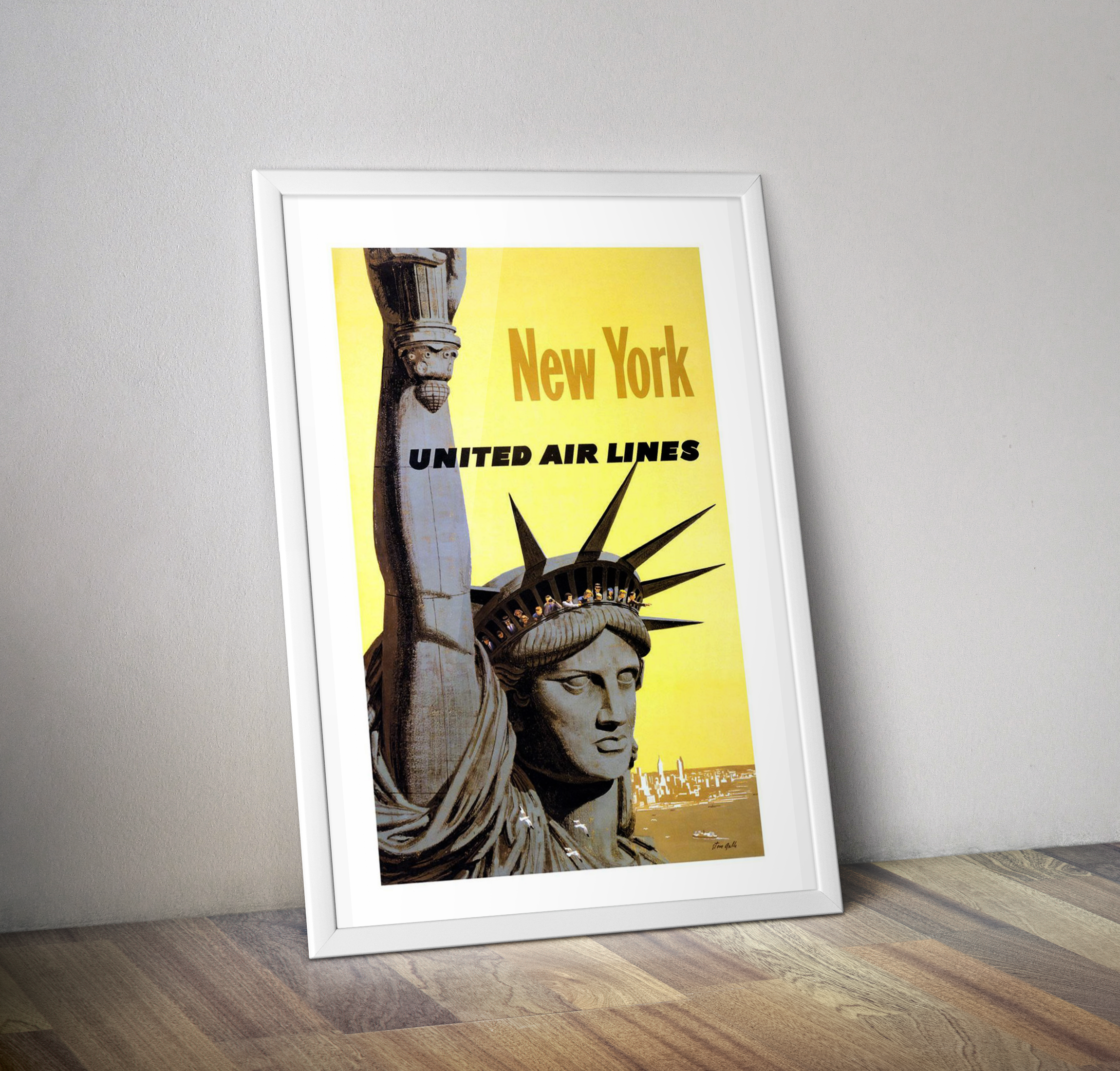 Affiche NewYork United Airlines 1960