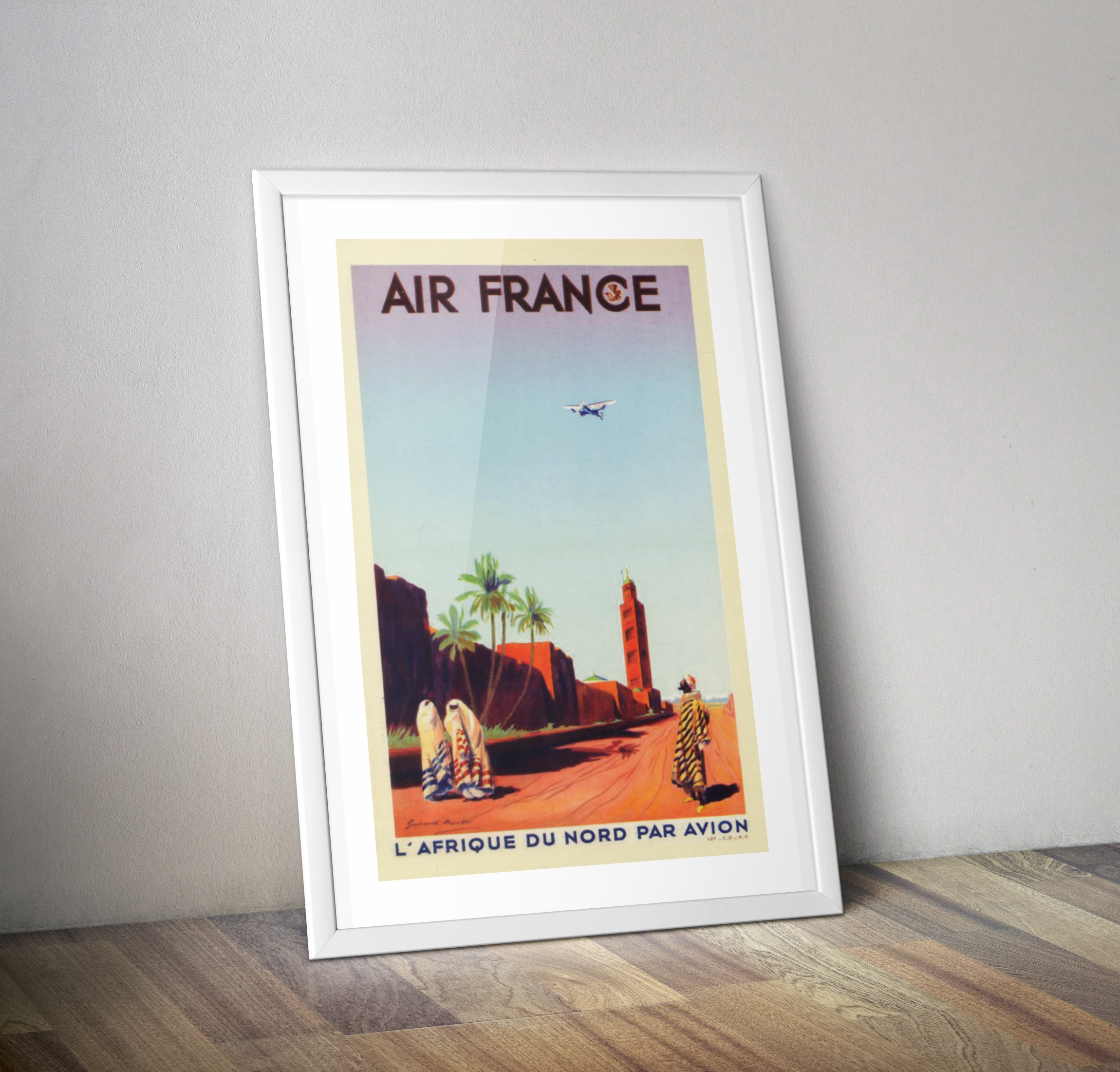 Affiche aviation Air France Maurice Guiraud 1934