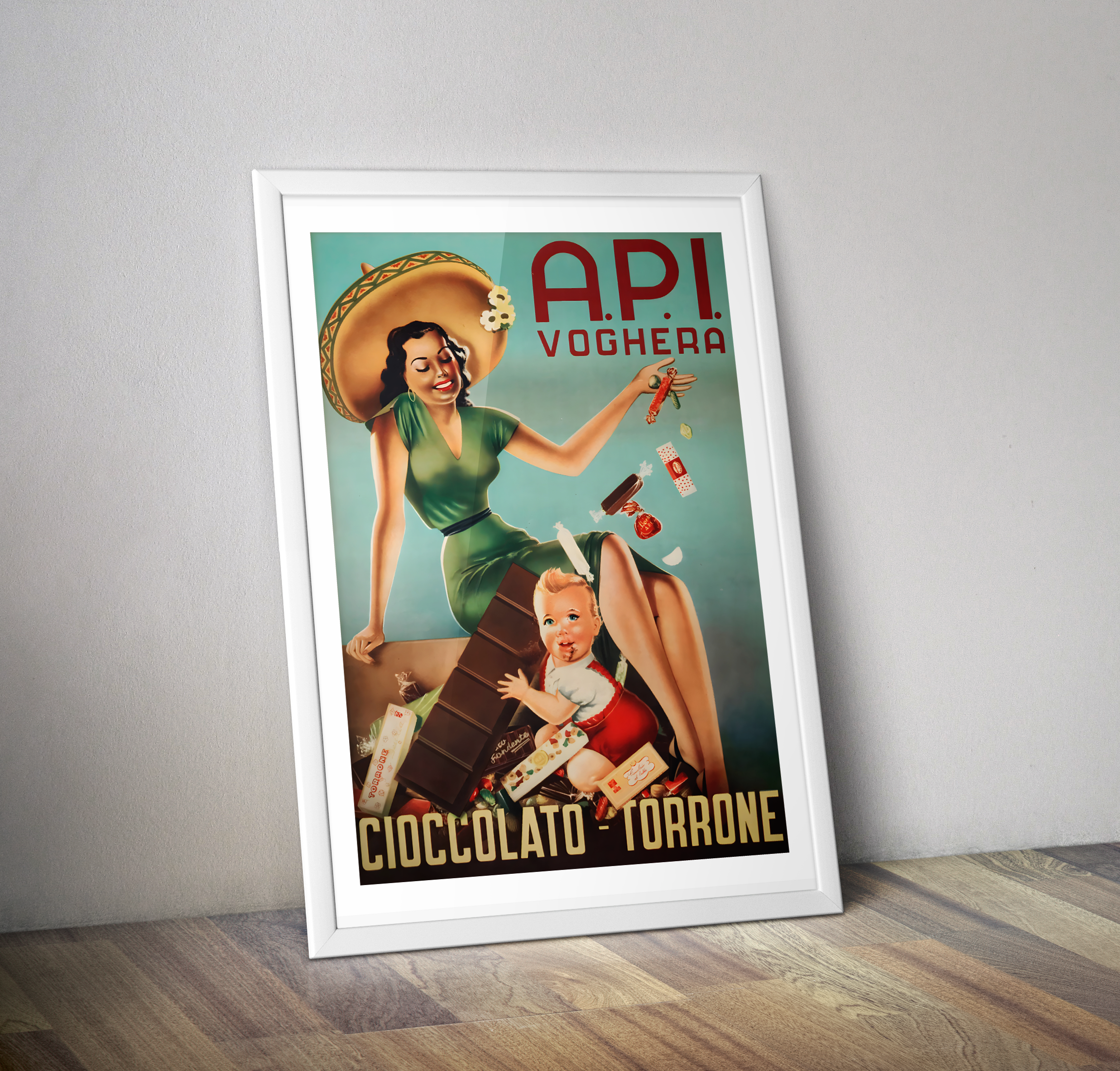 Affiche Chocolat A.P.I Voghera Torrone - Cioccolato décoration cuisine