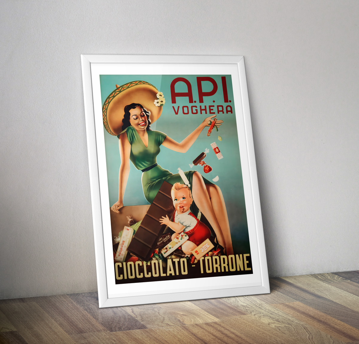 Affiche Chocolat A.P.I Voghera Torrone - Cioccolato décoration cuisine