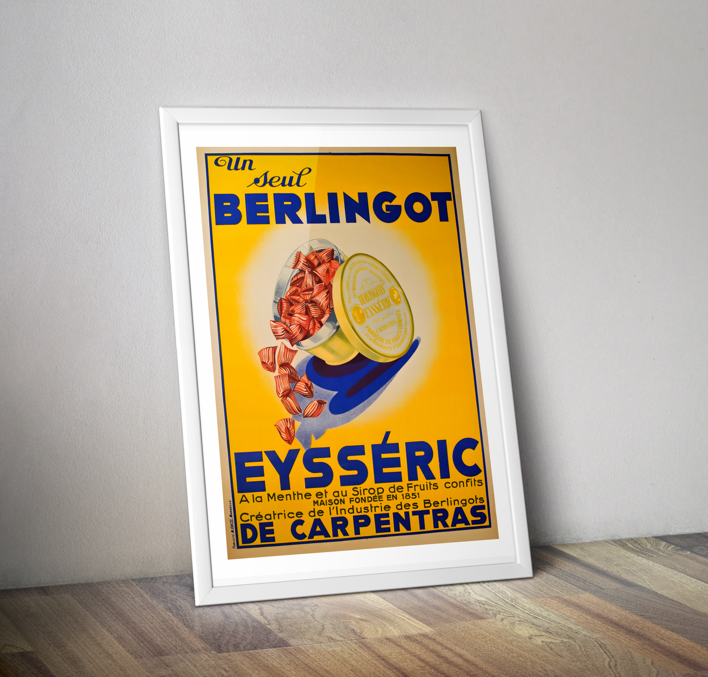 Affiche vintage pub cuisine Berlingot Eysseric de Carpentras - Poster vintage pub