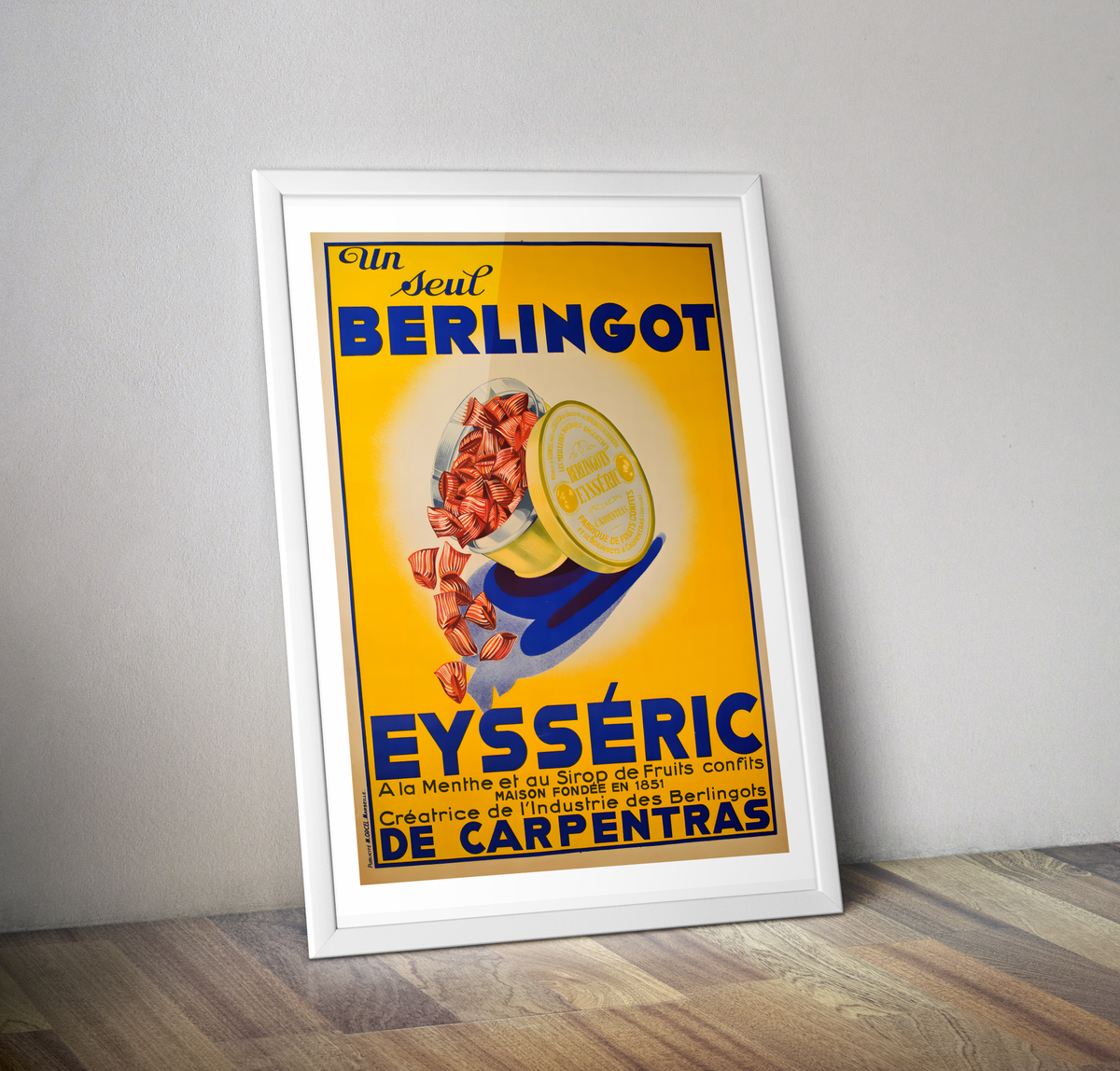 Affiche vintage pub cuisine Berlingot Eysseric de Carpentras - Poster vintage pub
