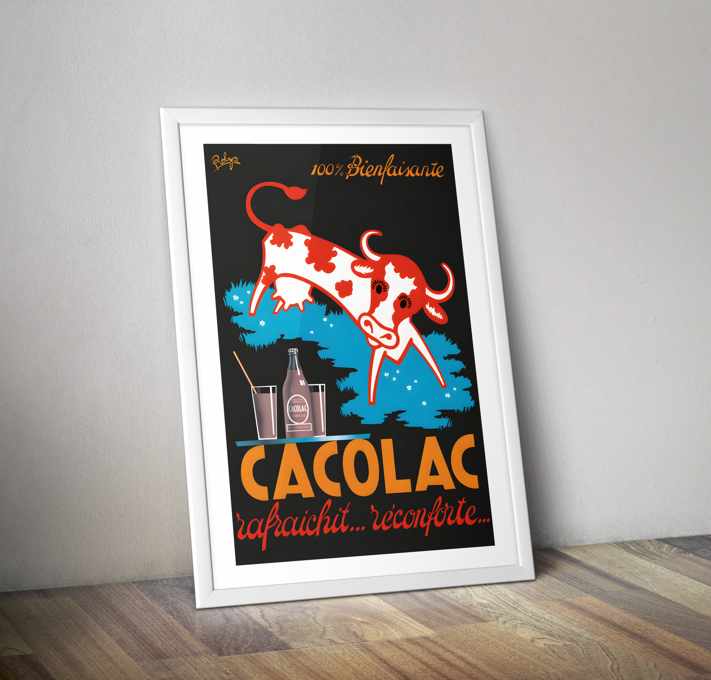 Affiche vintage CACOLAC boisson chocolaté - Publicité vintage