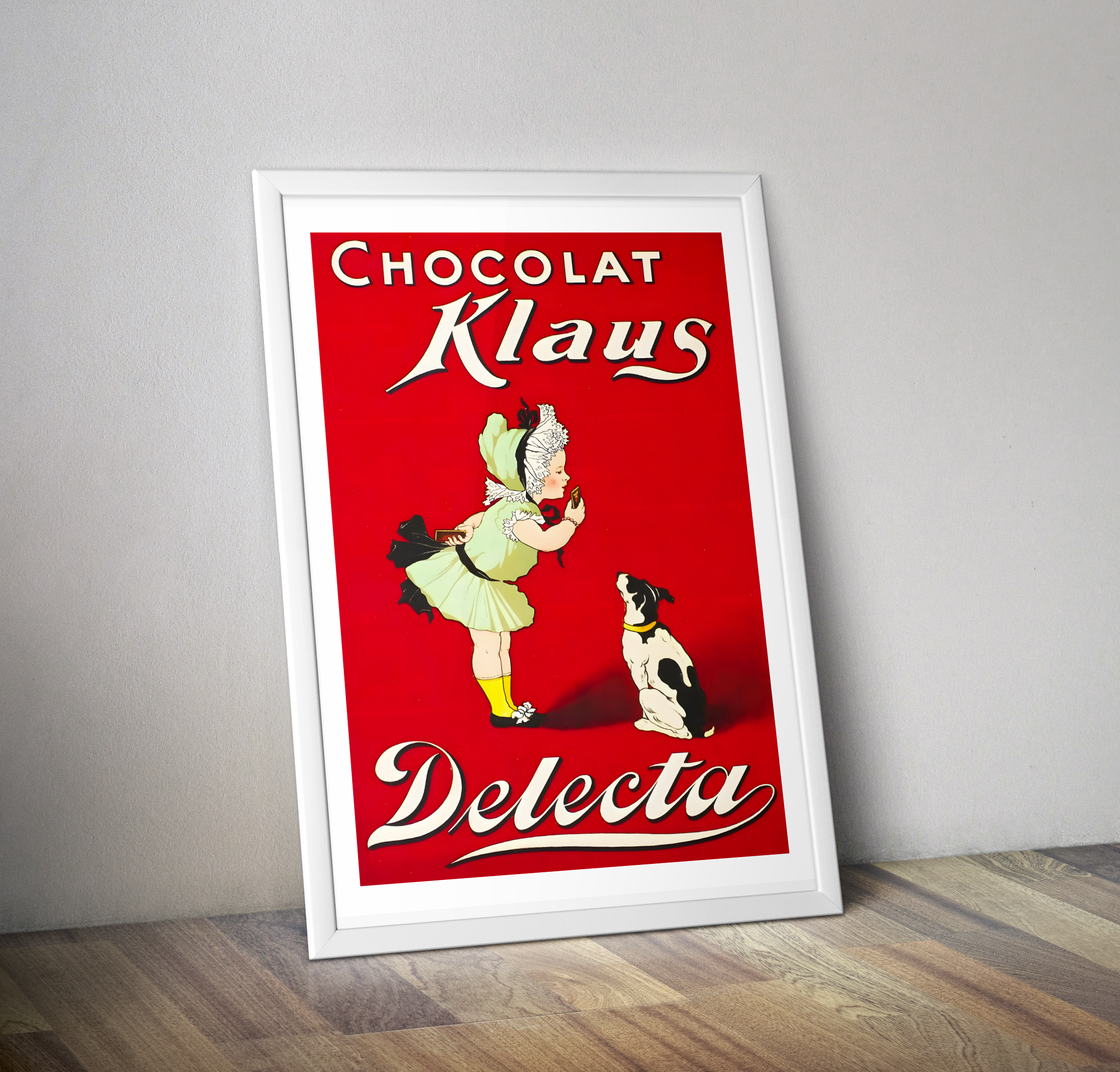 Affiche vintage chocolat KLAUS Delecta - Poster déco cuisine chocolat