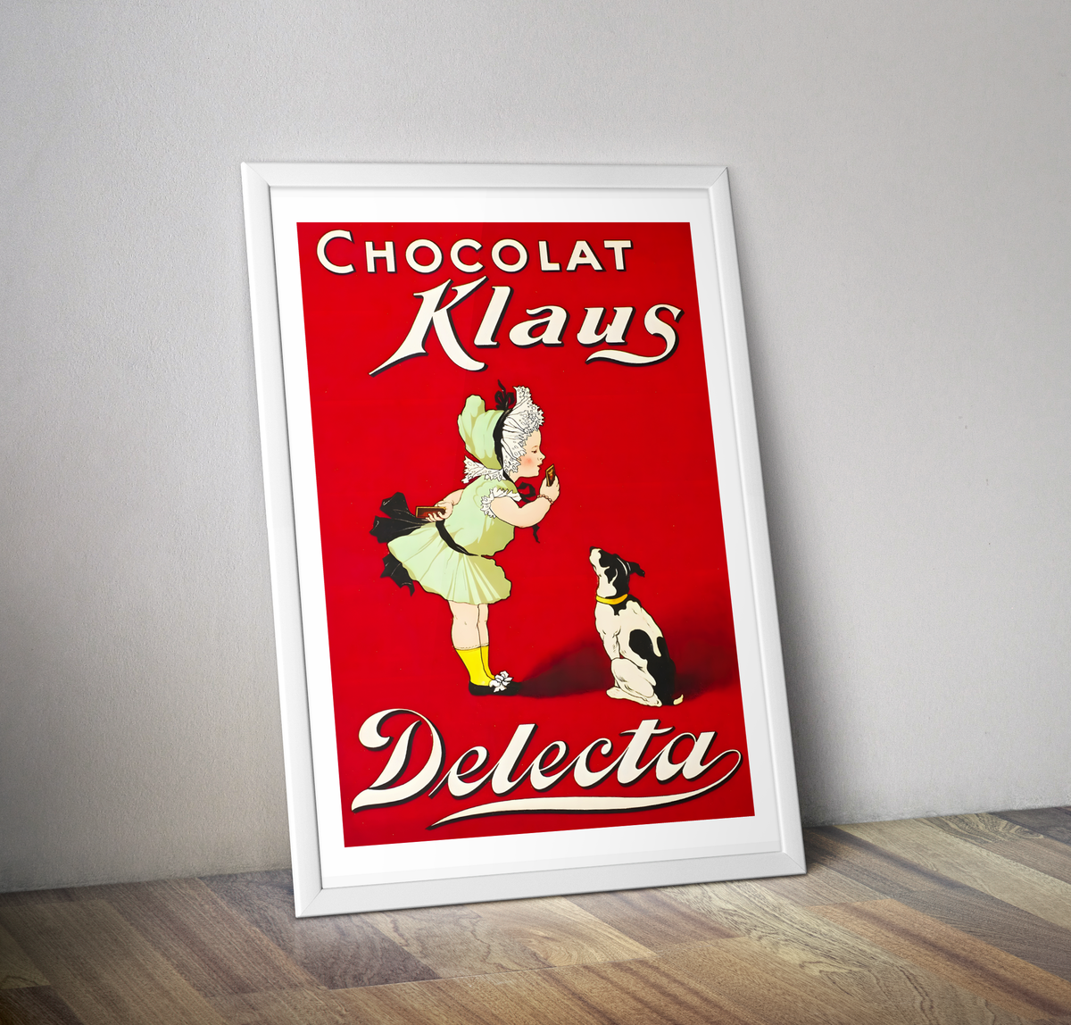 Affiche vintage chocolat KLAUS Delecta - Poster déco cuisine chocolat