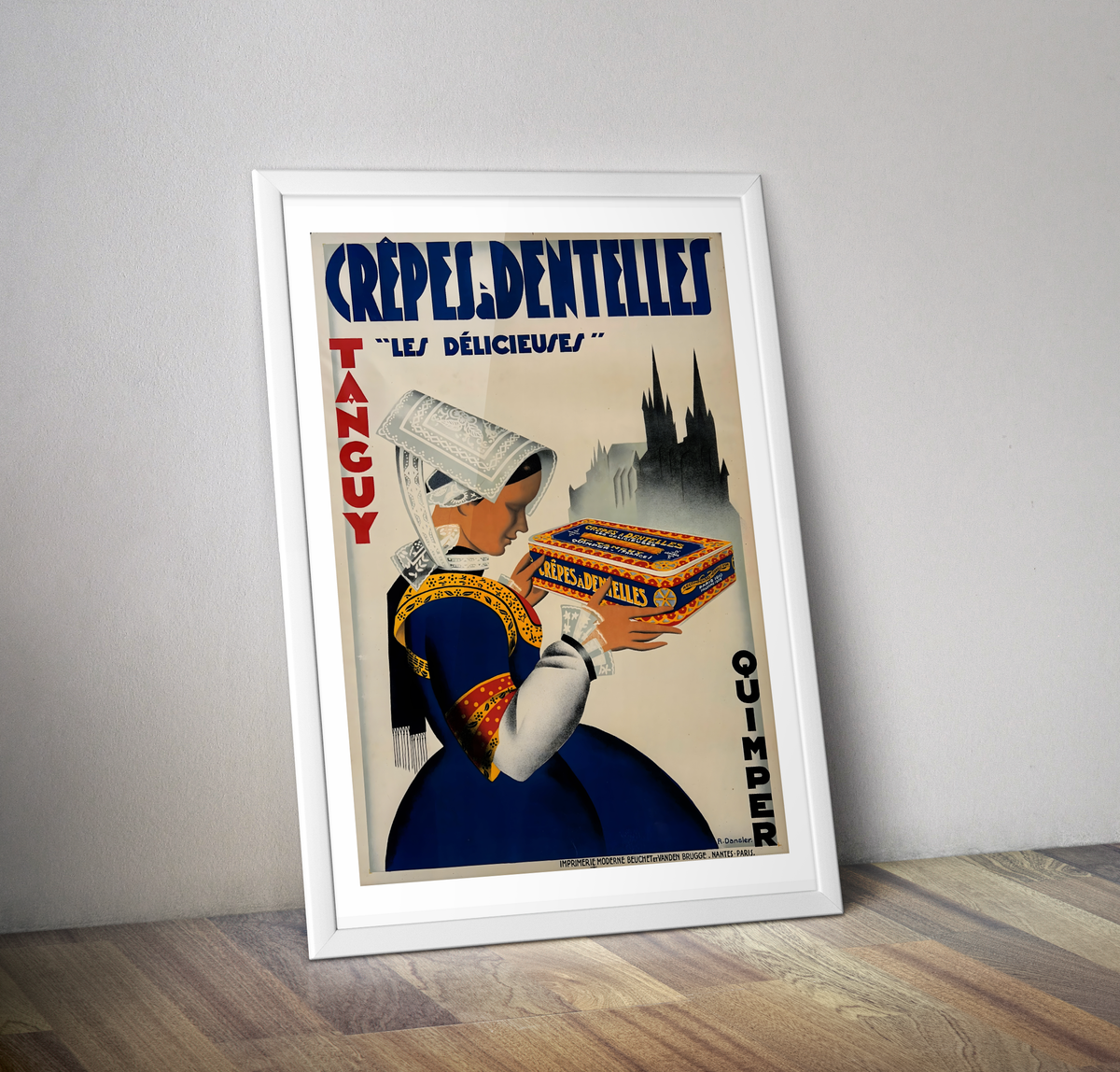 Affiche vintage Crêpes Dentelles Quimper Tanguy