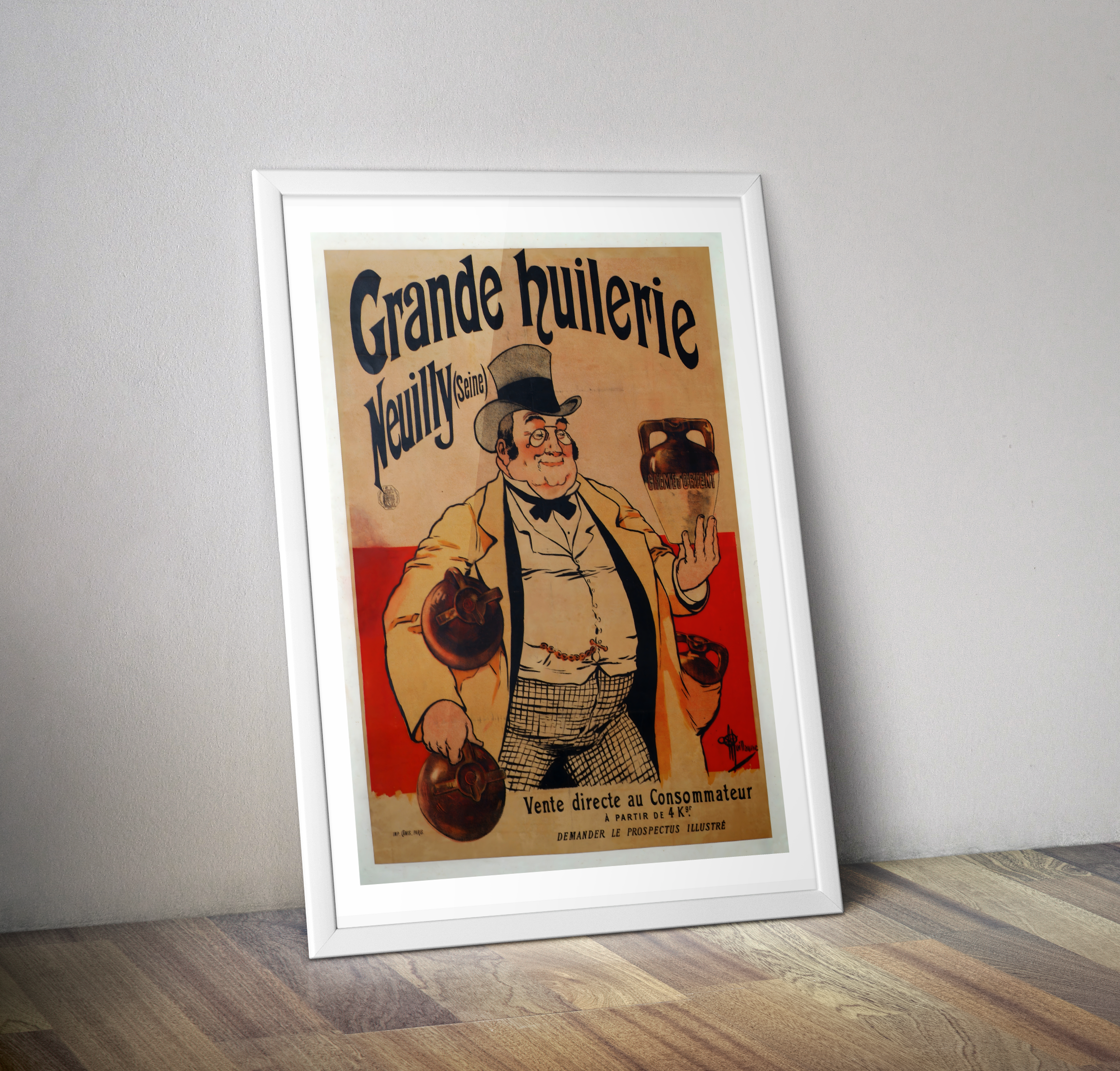 Affiche vintage grande huilerie Neuilly sur seine