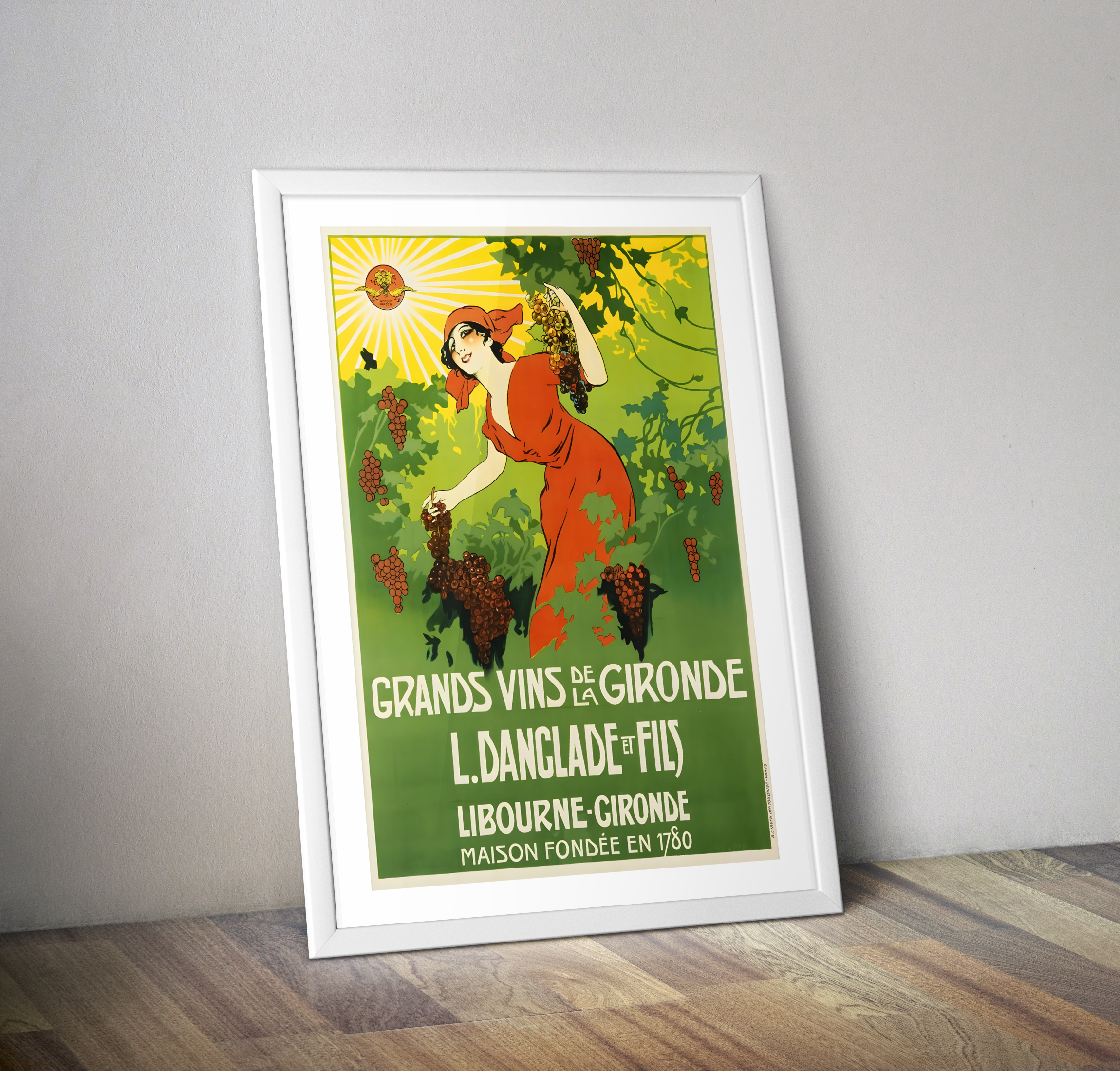 Affiche vintage Grands vins de la Gironde Libourne Gironde FRANCE