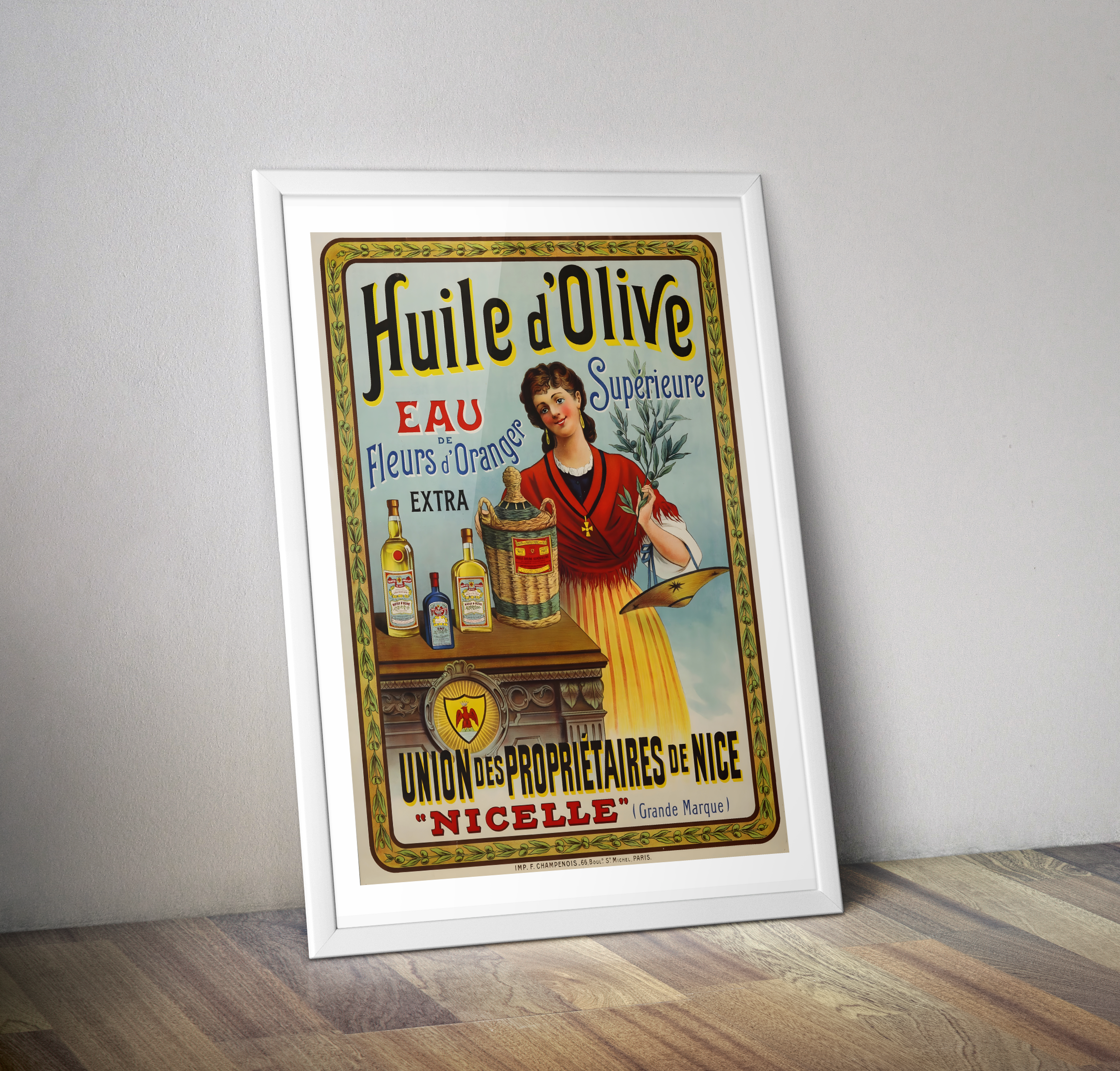Affiche vintage  Huile d'Olive Nicelle Union des Propriétaires de Nice