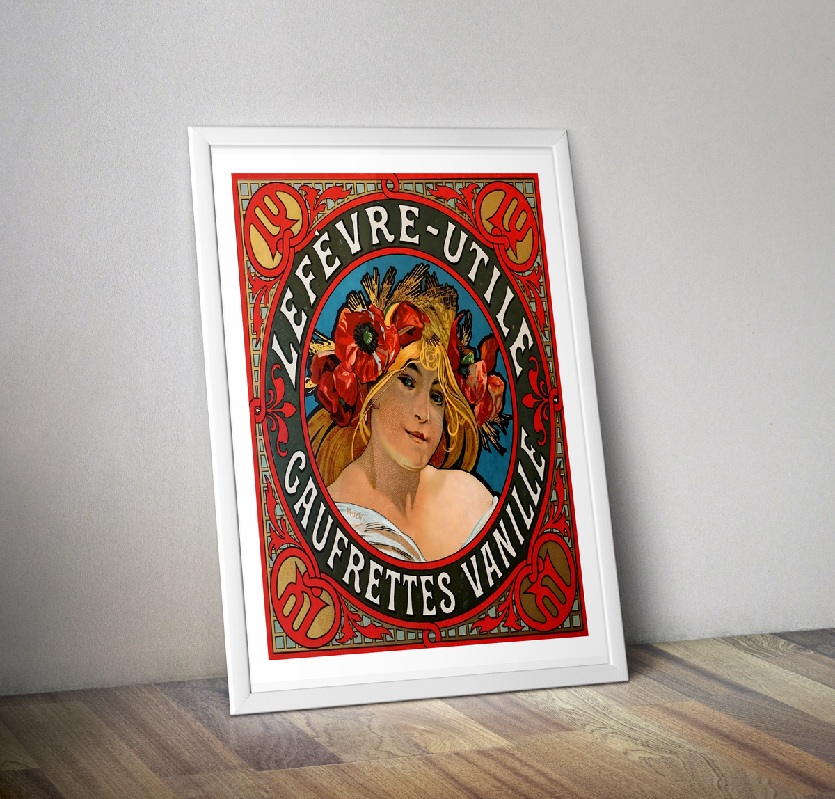 Affiche vintage Lefevre Utile gaufrettes vanille - Poster déco cuisine