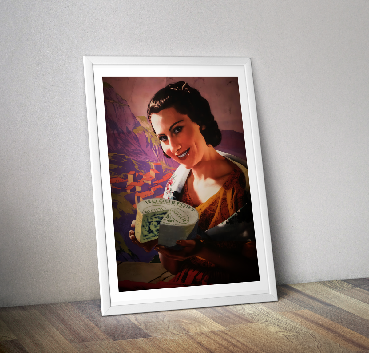 Affiche publicité vintage fromage Roquefort