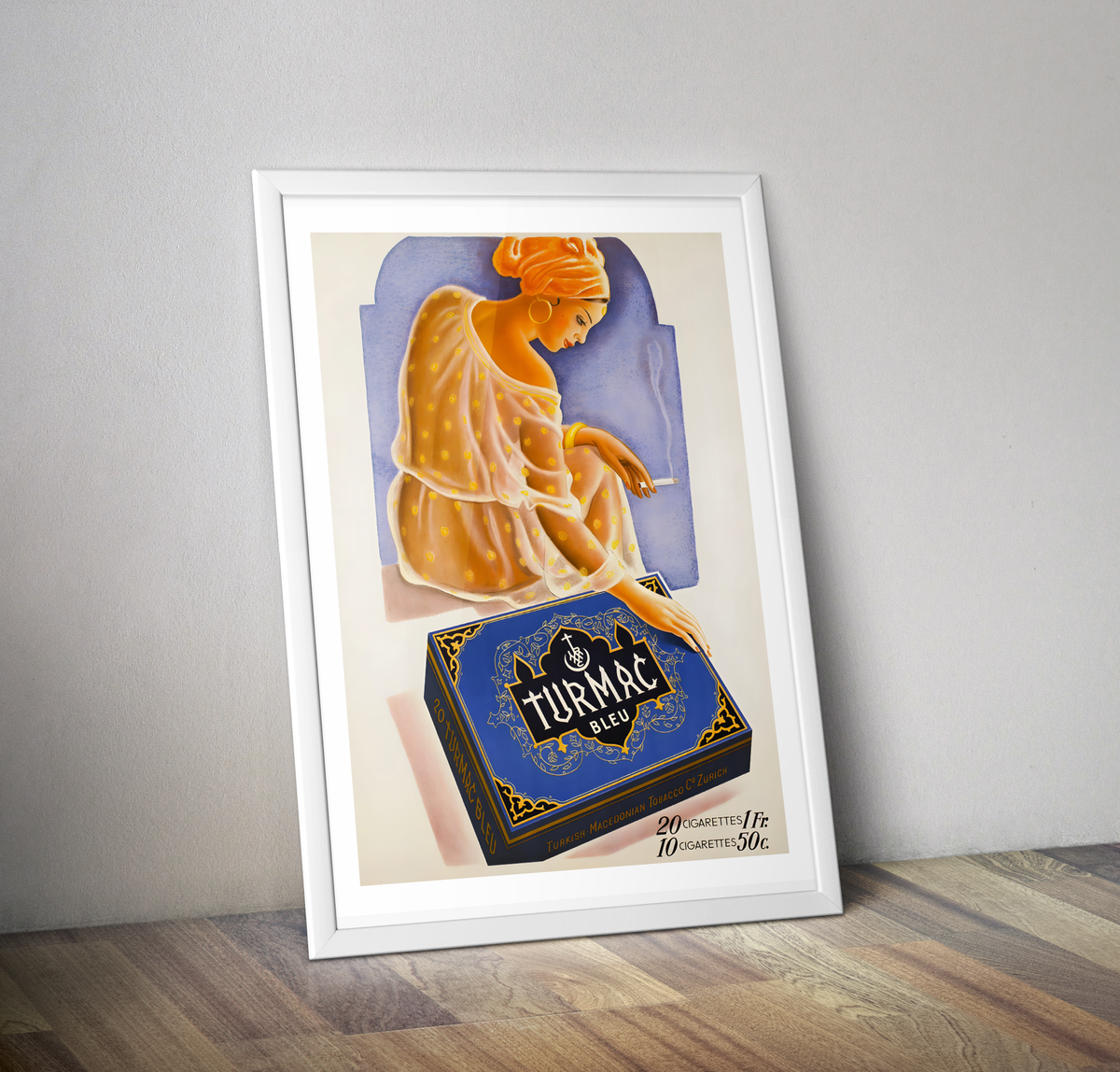 Affiche tabac TURMAC Bleu déco vintage - Poster cuisine