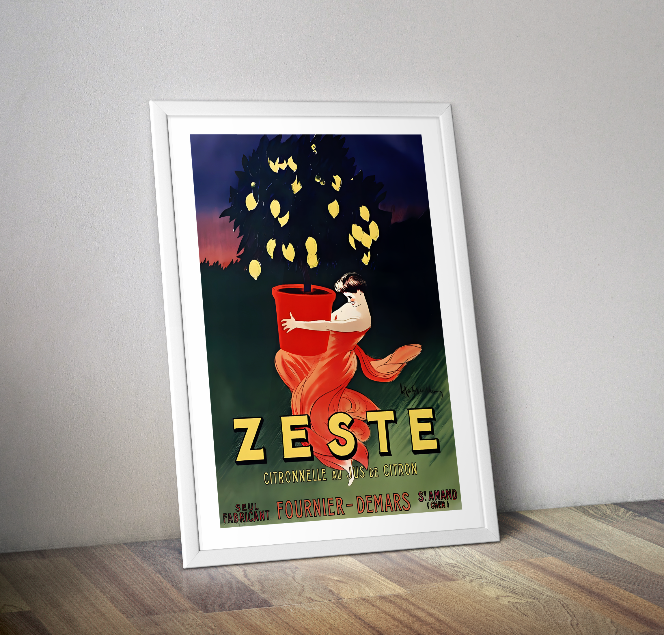 Affiche vintage pub citronelle jus de citron ZESTE - Poster vintage boissons